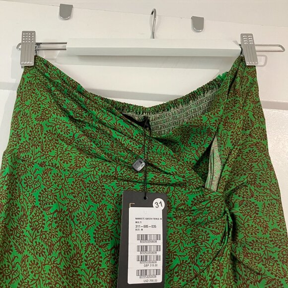 Vix Swimwear Karen Fringe Wrap Effect Midi Skirt Namaste Green NWT Size M - Picture 8 of 16
